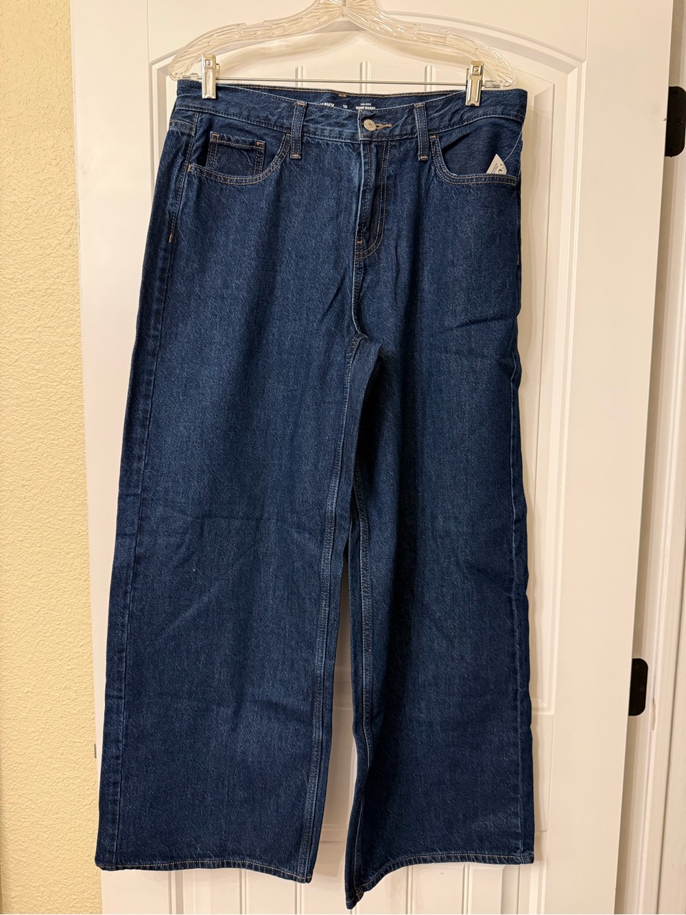 Old Navy Women’s  Relaxed Wide-Leg Denim Jeans - Deep Blue